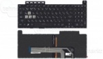 Клавиатура для ноутбука Asus Tuf Gaming F15 FX506 черная без рамки, с подсветкой