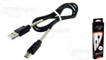 USB кабель TYPE-C Walker C720 с пружинами черный(1м) max 3.0A