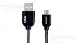 USB кабель micro-USB REMAX черный в металлической сетке 