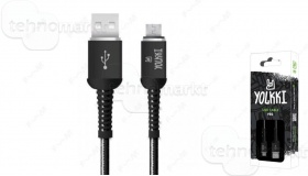 USB кабель micro-USB Yolkki Pro 02 круглый черны
