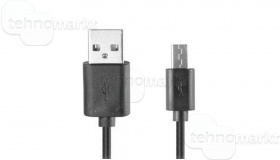 USB кабель micro-USB круглый черный (удлиненный)